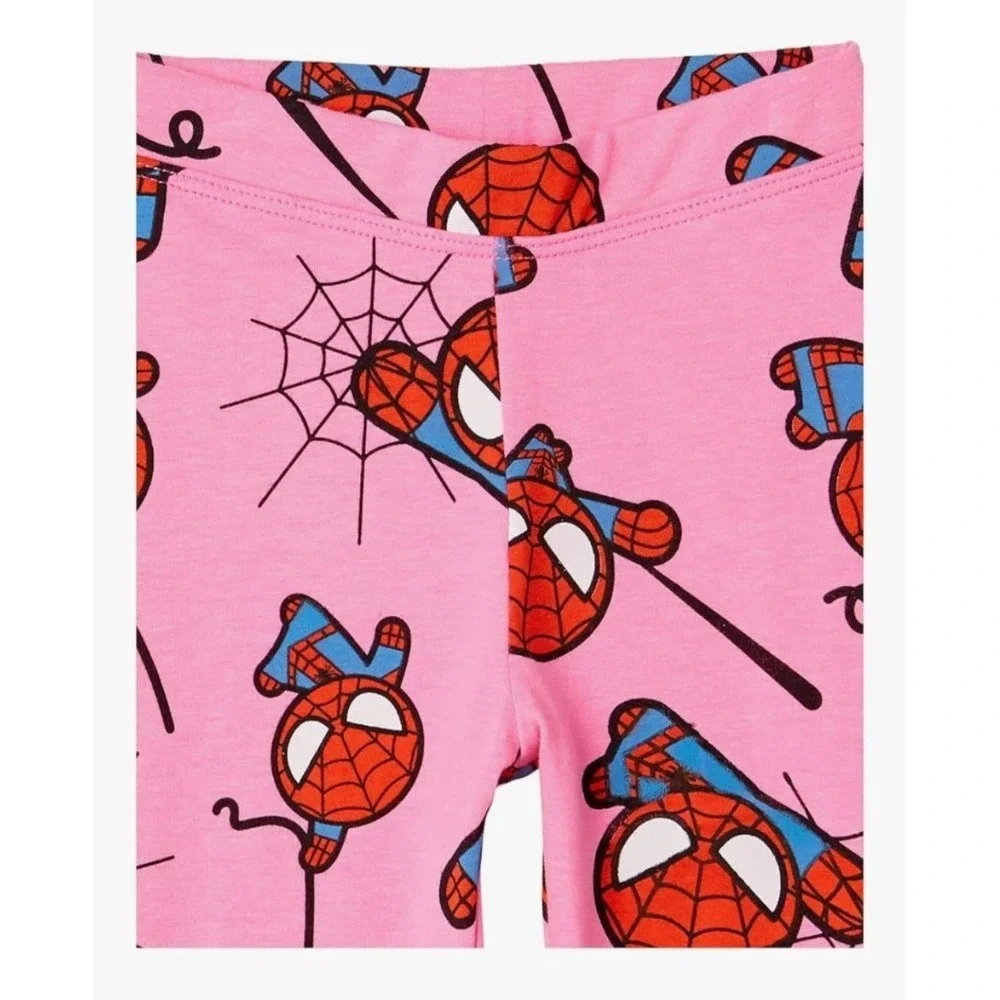 Marvel Spiderman 4 Piece Set Girls Size Medium Leggings L/S Top Dress NWOT